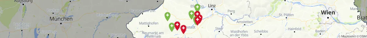 Kartenansicht für Apotheken-Notdienste in der Nähe von Grieskirchen (Oberösterreich)